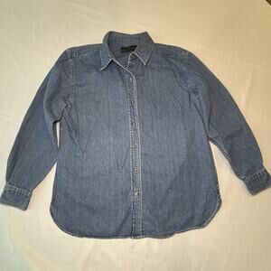 Embassy Row 100% Cotton Denim Button-Up Top Size 12